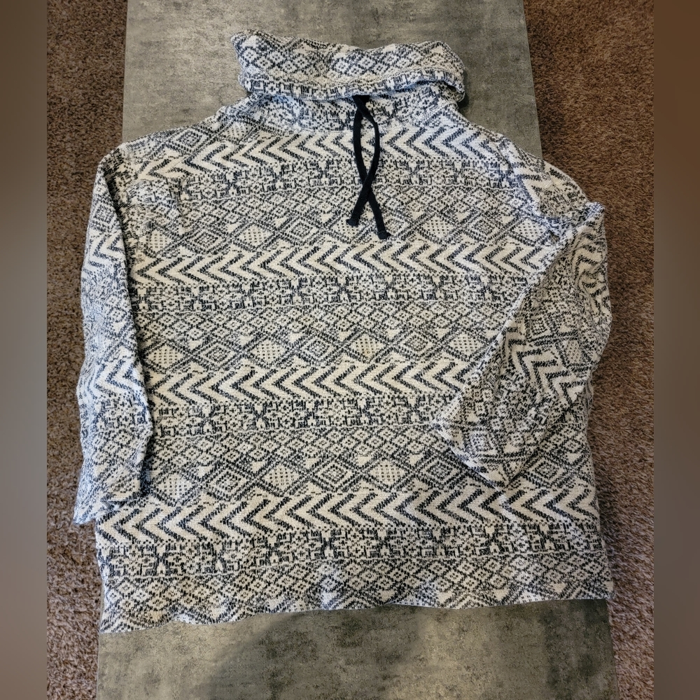 Chaps aztec pattern sweater cowl neck 2X